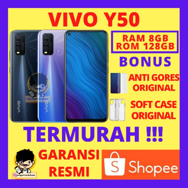 VIVO Y50 RAM 8/128 GARANSI RESMI VIVO 1 TAHUN HP GAMING