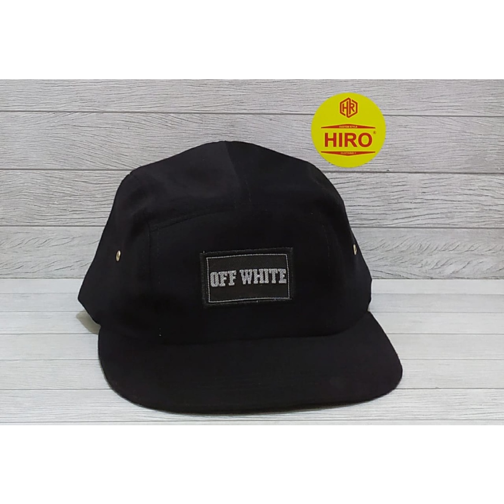 [COD]Topi Distro Pria/Topi Snapback Bordir WHITE Lima Panel New Model/Topi Keren