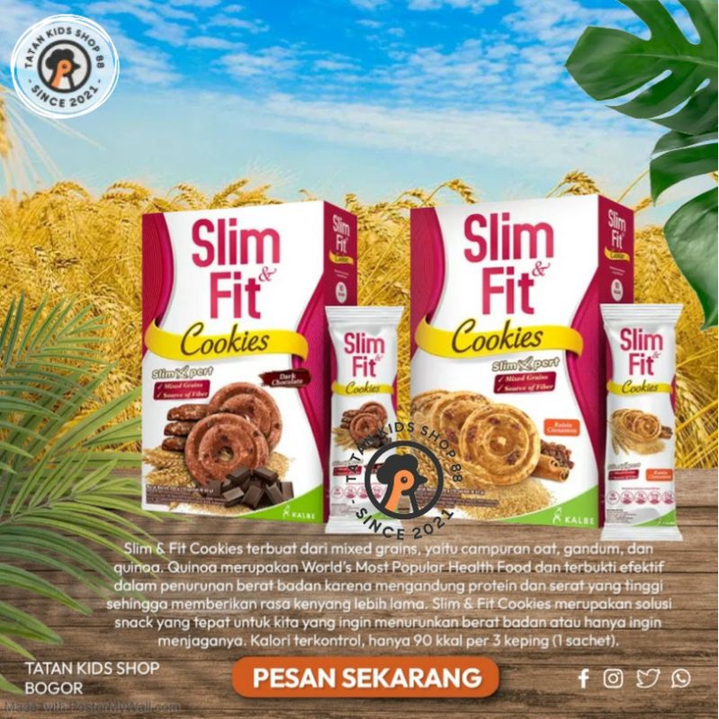 

Slimfit Cookies Coklat Raisin Cinnamon isi 10 × 22gram Wafer diabetasol 2 × 50gram Makanan Ringan Biskuit Kue Diet Untuk Kesehatan