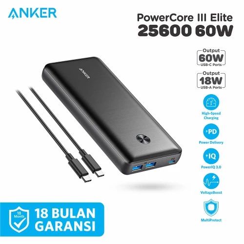 Anker PowerCore III Elite 25.600 mAh 60W Powerbank - SKU : A1290