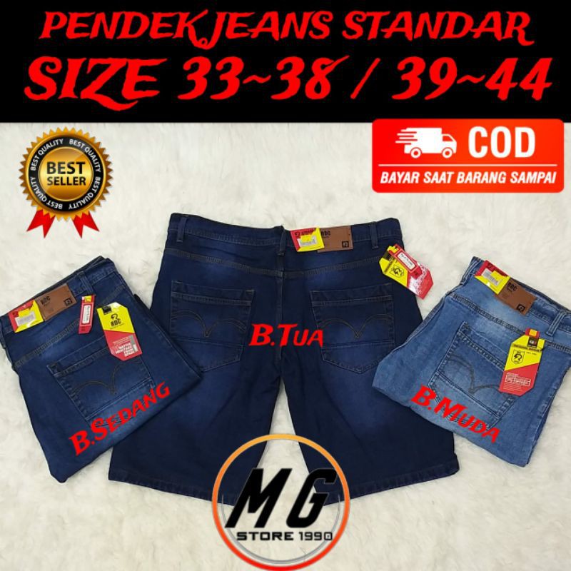 CELANA JEANS PENDEK PREMIUM BIG SIZE JUMBO PRIA LAKI LAKI