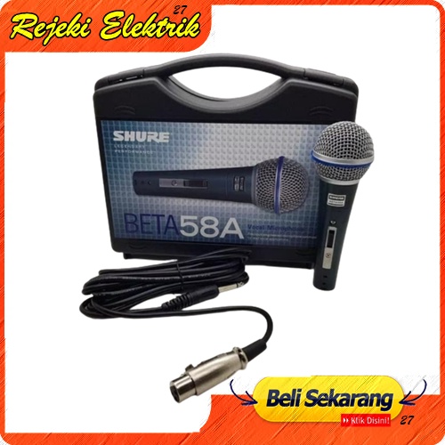 Mic Kabel Shure Beta 58 Legendary Vocal Artis - ( Mic Saklar / Non Saklar )