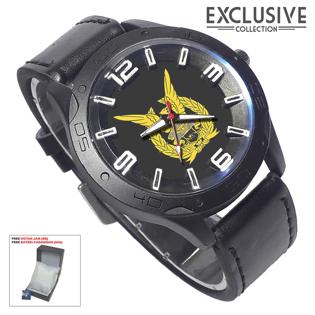 Jam Tangan TNI-AU Kalep Hitam (Exclusive)