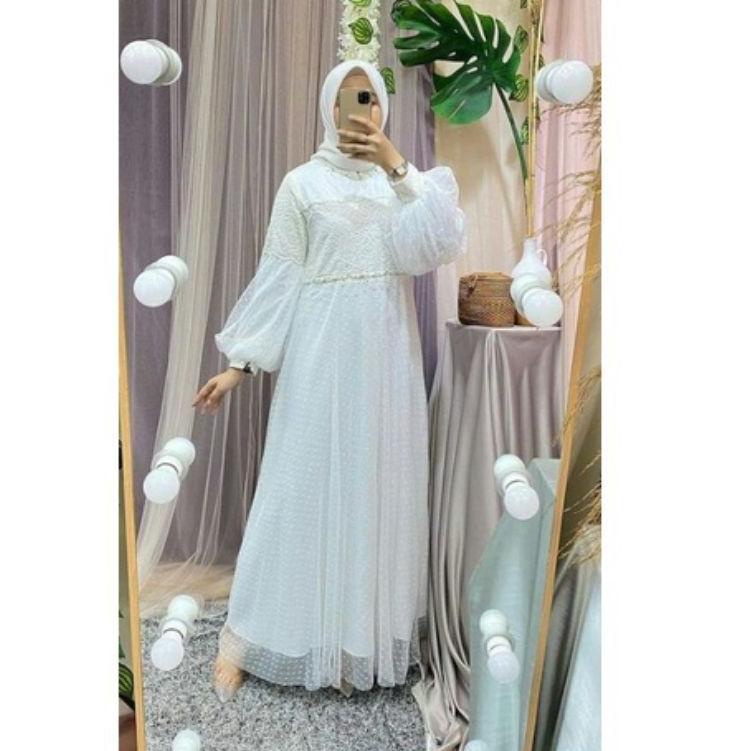 Big Sale.. RAWNIE DRESS LENGAN BALON BAJU PESTA /RAFFINA DRESS/GAMIS BROKLAT