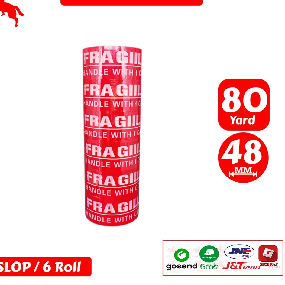 

Dijamin Irit Lakban OPP Tape / Lakban Fragile Merah KSATRIA Tape 80 Yard (1 Slop)