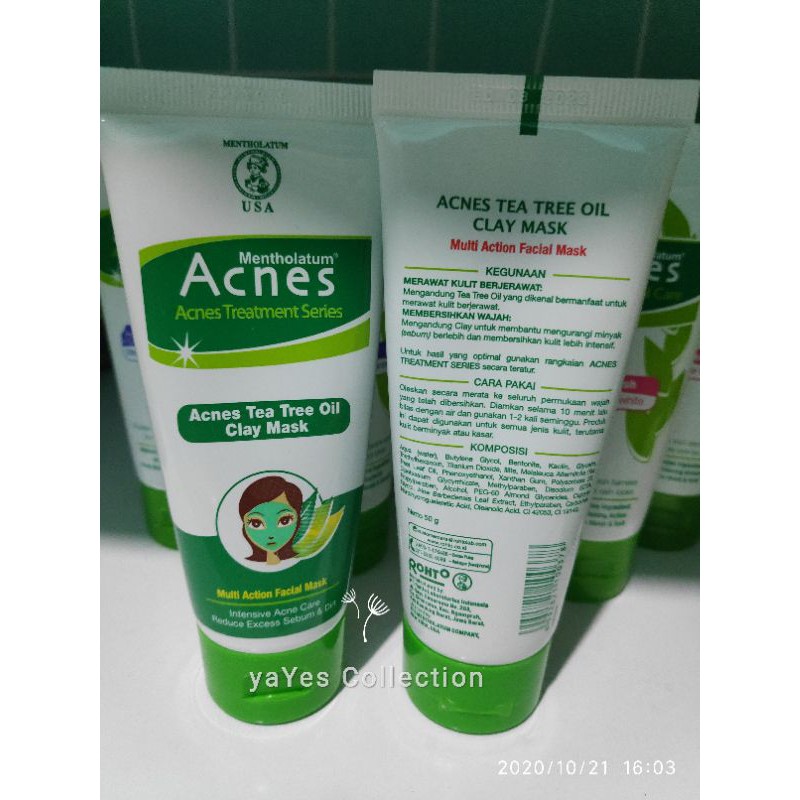 Acnes Treatment Series 50g Tea tree oil clay creamy wash Acne point clear roll on sealing jell spot