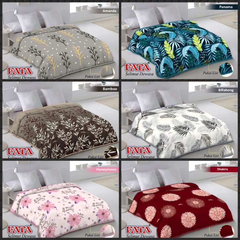 SELIMUT FATA JUMBO UK.200X200 HONEYMOON BAMBOO PANAMA AMANDA SHAKIRA BILABONG