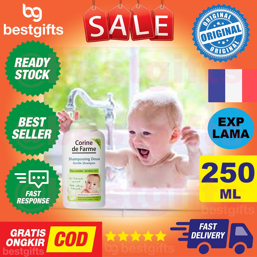 CORINE DE FARME GENTLE SHAMPOO SENSITIVE SKIN SHAMPO SAMPO RAMBUT HALUS AMAN MATA BAYI ANAK 250 ML