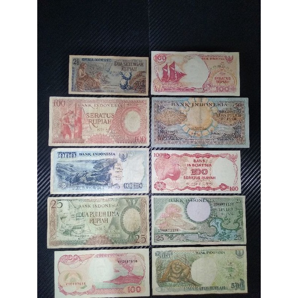 uang lama Indonesia paket murah 10 lembar