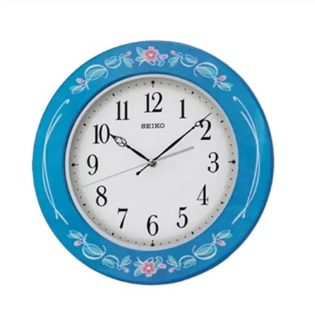 Seiko Wooden Wall Clock - Blue