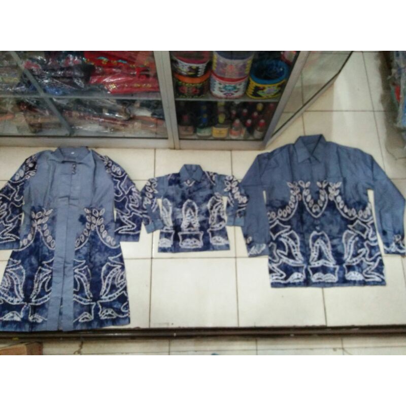 baju couple sasirangan bordir ibu ayah dan anak