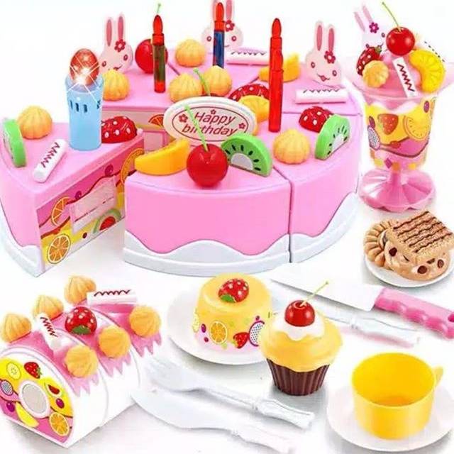 DIY Birthday Cake 75pcs / mainan dekor kue ulang tahun