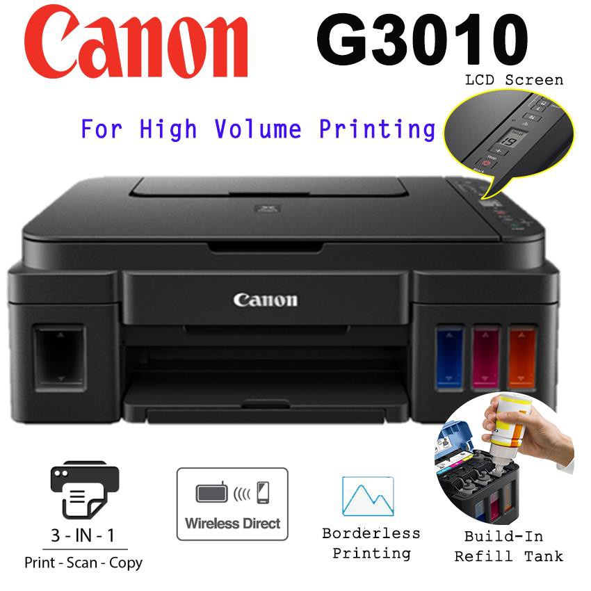 Printer Canon G3010 Wifi Free Tinta Original Canon All in One Print Scan Copy Canon G3010 Original