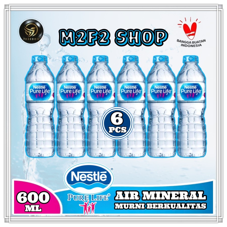 Jual Air Mineral Nestle Pure Life Botol Tanggung - 600 Ml (Kemasan 6 ...