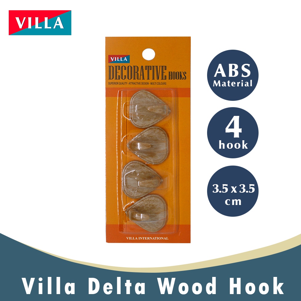 KtmStore Villa Delta wood Hook Gantungan baju Kail Unik Tempel Kuat 2201-2001