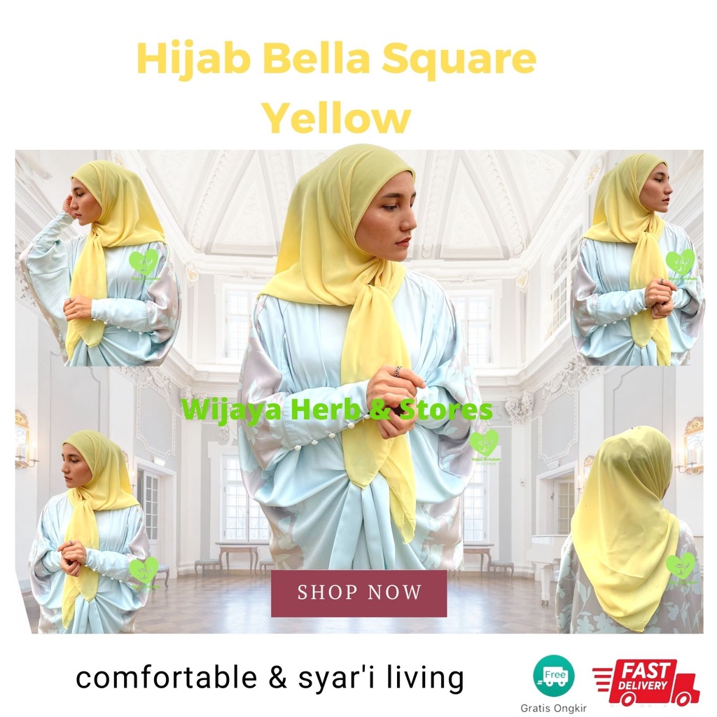 [Outfits] Hijab Bella Square Segi Empat Polos /Jilbab Bella Square / Kerudung Polos / Krudung / Kudung Bella Square