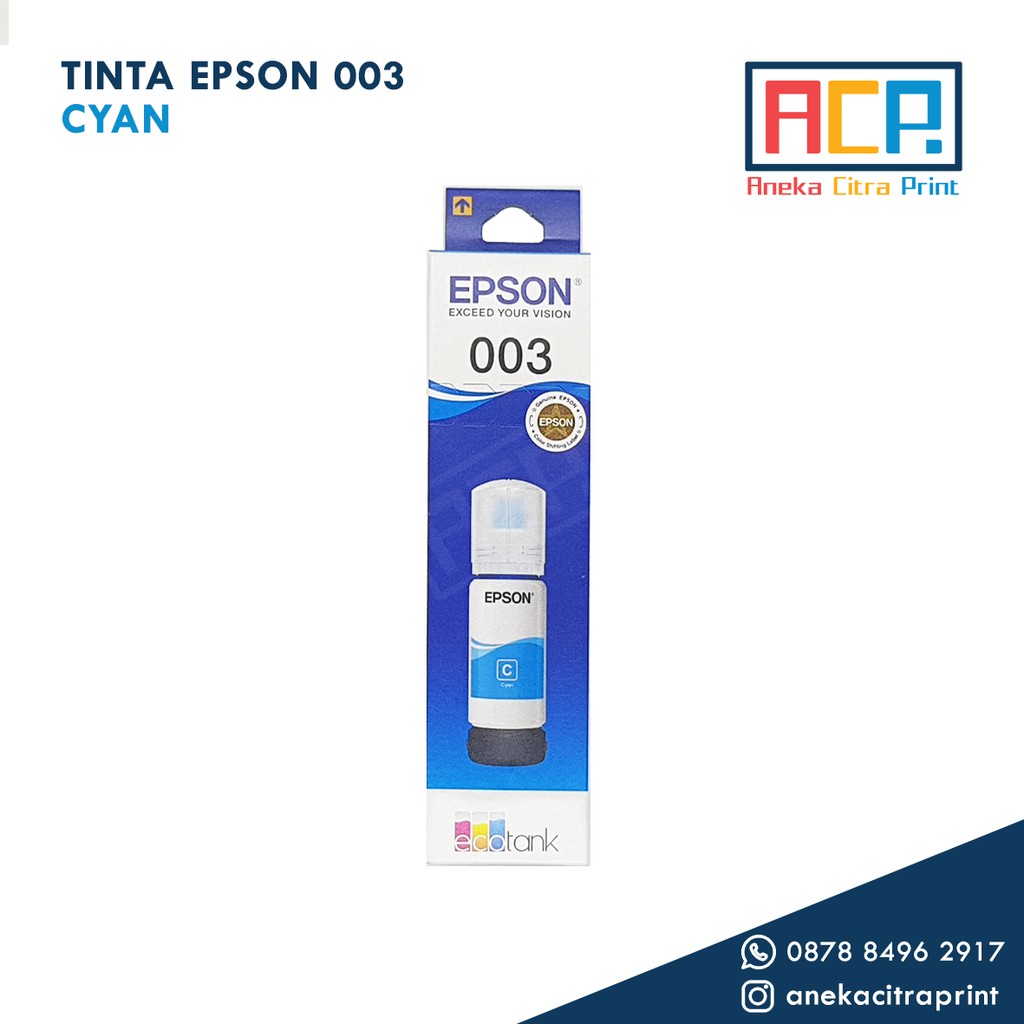 1 Set Tinta Epson 003 Original - Printer Epson Ink Tank L1110 L3100 L3110 L3150 L5190