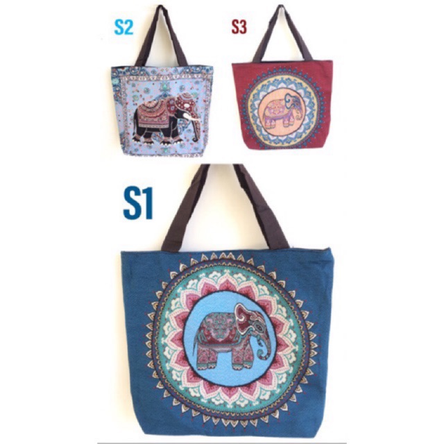 Tas tote bag wanita besar kanvas thailand import