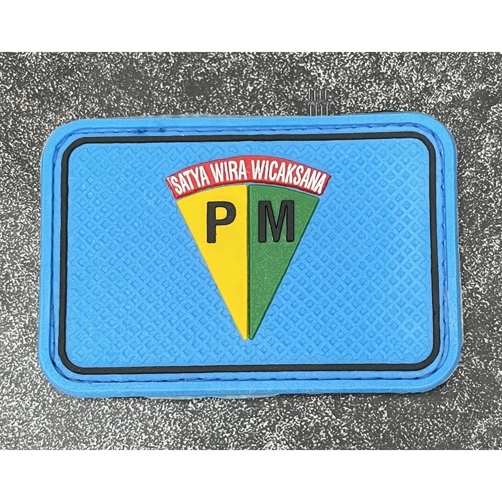 Patch PM (Kotak Biru) - Patch Velcro Military Police  - Prepetan PM