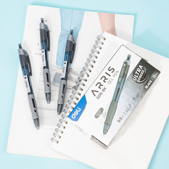 

TULIS-ALAT- DELI ULTRA SMOOTH INK OFFICE GEL PEN/PULPEN GEL 0.5MM TINTA HITAM EG08 - HITAM, 12 PCS