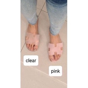 Sandal Her clear pvc Mes wanita (36-41) WIDE FIT