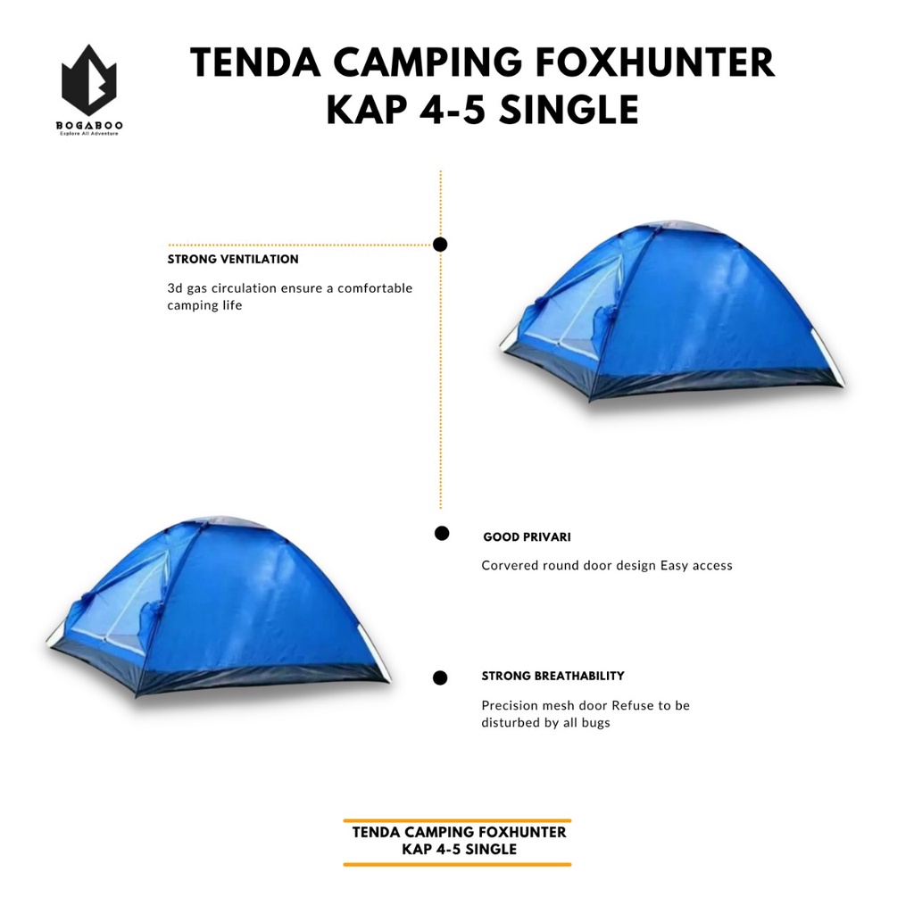 Tenda Foxhunter - Tenda Kapasitas 4 Orang - Tenda Outdoor