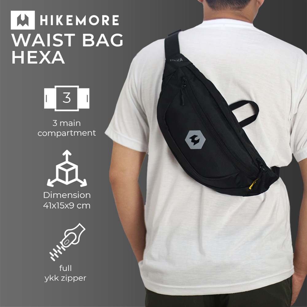 Hikemore Waist Bag Tas Selempang Pinggang Pria  Hexa Terbaru