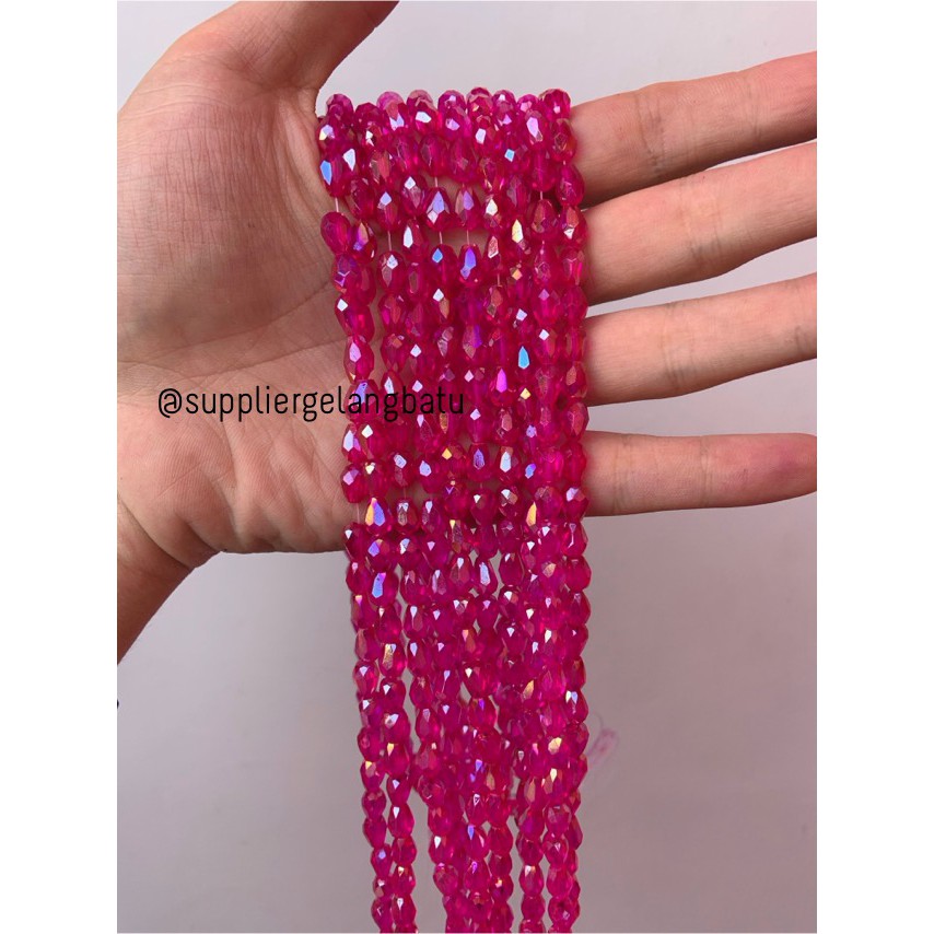 kristal Ceko tetes 10 x 6mm red Fanta Merah crystal bross PREMIUM mote