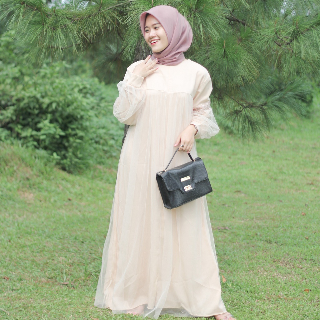 Khadj Hijab - Gamis Dress Pakaian Muslim Mix Renda Jasmine-8