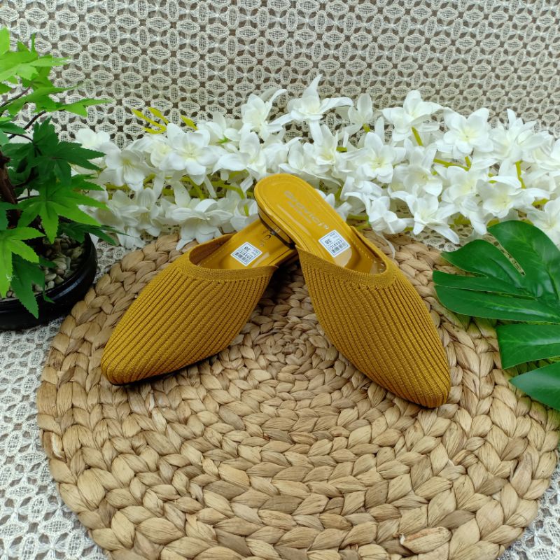 GRAVICI - Sepatu Slip On Mules Wanita Bahan Rajut Import NR 07