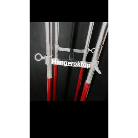 Gawang Gantungan Baju 4 Arah Stainless