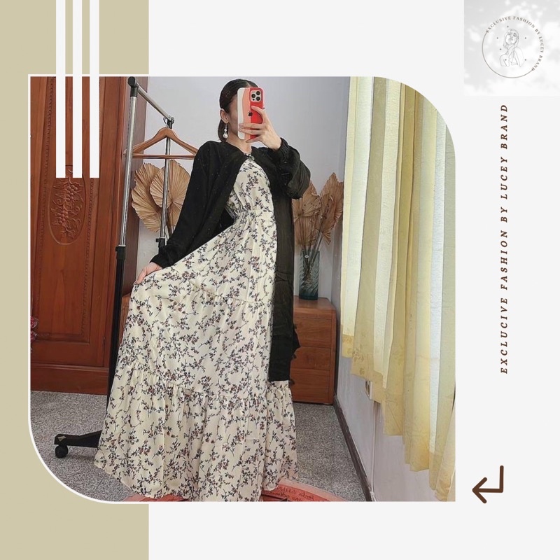 GlamourHomewearBali | Baju Set Long Dress Anna Drees Korea Wanita Perempuan Crepe Twill Satin Oneset