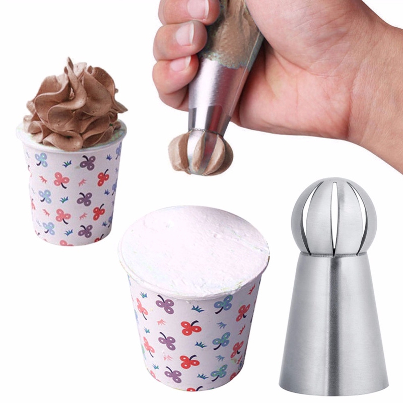 3Pcs/Set Russian Flower Icing Piping Nozzles / DIY  Sphere Ball Icing Confectioners Pastry Tips  / Sphere Ball Cake Decoration Tools