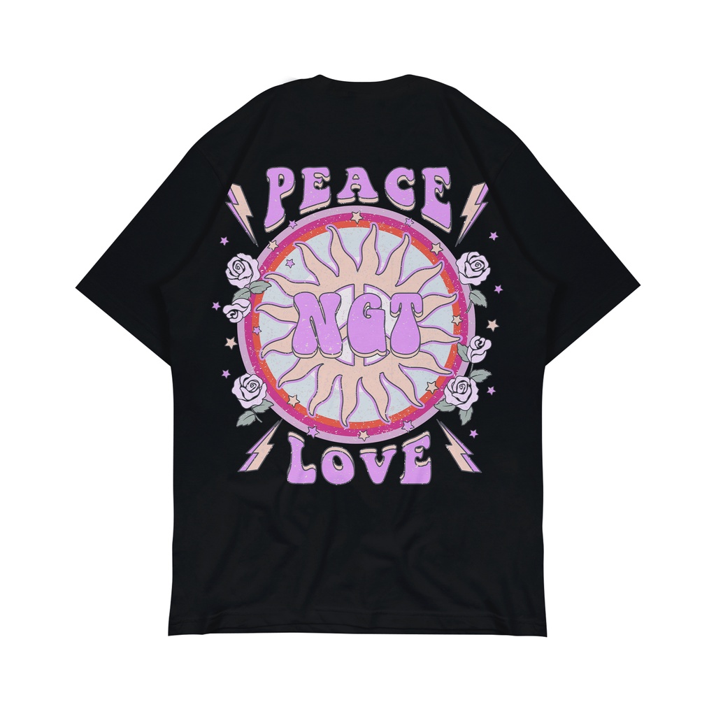 ROSE PEACE TS BLACK - KAOS DISTRO NGT ORIGINAL PRIA/WANITA HITAM