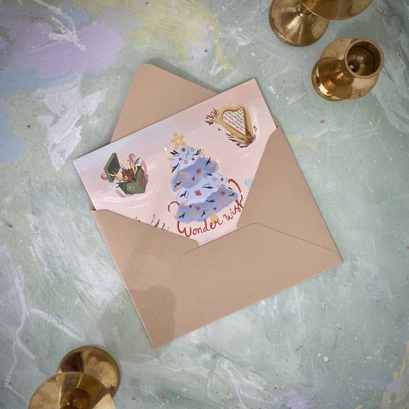 Set Kartu Ucapan dan Amplop | Kartu Ucapan Natal dan Tahun Baru