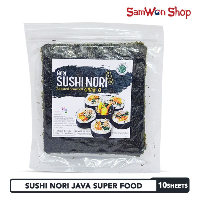 

SUSHI NORI JAVA SUPER FOOD 10 SHEETS ROASTED SEAWEED RUMPUT LAUT