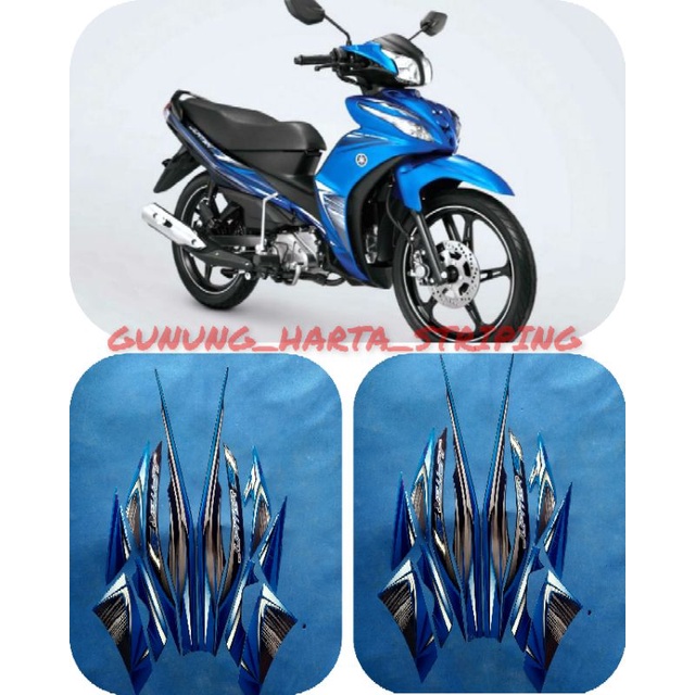 Stiker Striping Lis Les Body Motor Yamaha Jupiter Z1 2012 Full Set Motif Standar Original Warna Biru