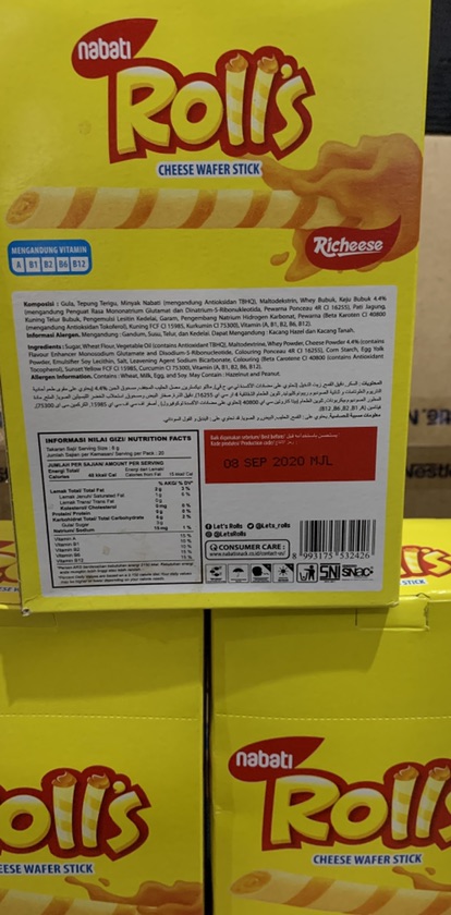 Nabati Ahh 1 Box isi 10 Pcs X 15 Gram. Eceran 1000