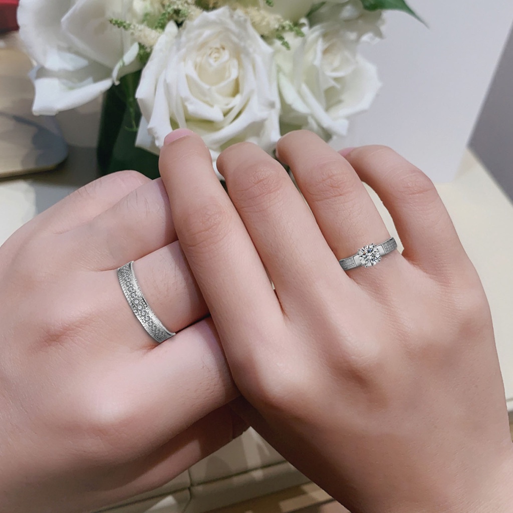 Hu Hu Hu Hu Hu Alat Bantu Pasang Kacamata♡ 2pcs Cincin Bentuk Geometri Aksen Cubic Zirconia Untuk Pria Dan Wanita