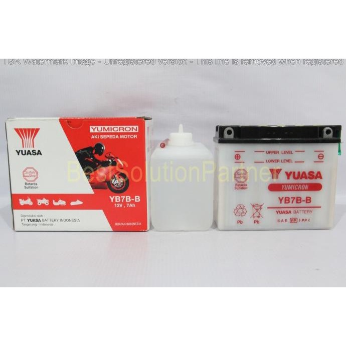 Premium AKI BASAH MOTOR TIGER SCORPIO NOUVO YUASA YB7B-B YUASA YUMICRON Kualitas Oke