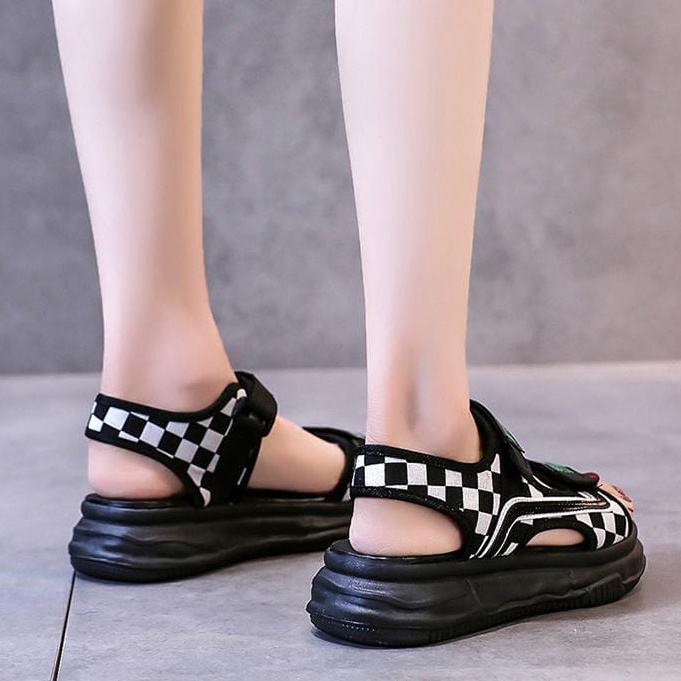 TBIG [COD] Sandal Tali SANQUARTO Wanita Import Korea Style Santai Wanita Sandal Wedges