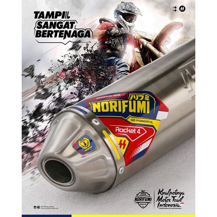 KNALPOT NORIFUMI ROCKET 4 CRF KLX DTRCKER WR155R NORIFUMI ROCKET4 STAINLESS
