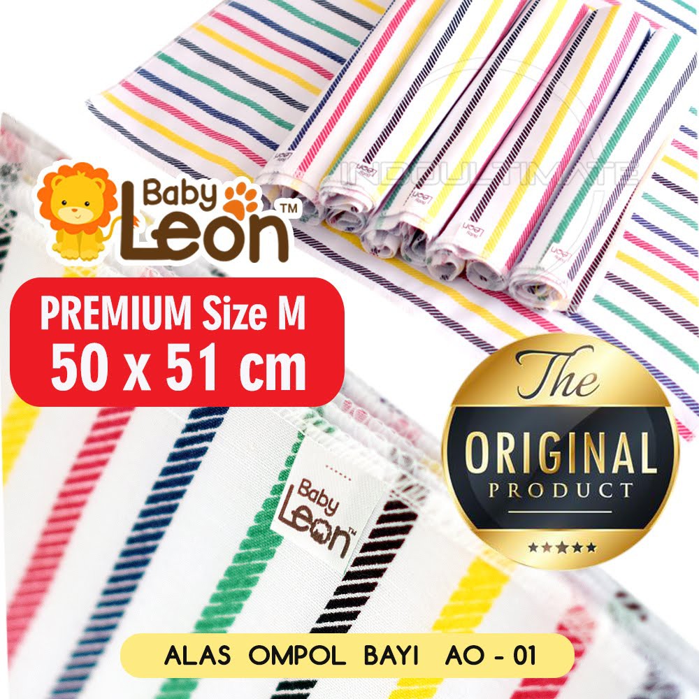 [Ukuran S, M ] Alas Ompol Bayi BABY LEON AO-01 BABY STAR (AO-05) Kain Penyerap Ompol Lurik Perlak Ompol Bayi Alas Tidur Bayi