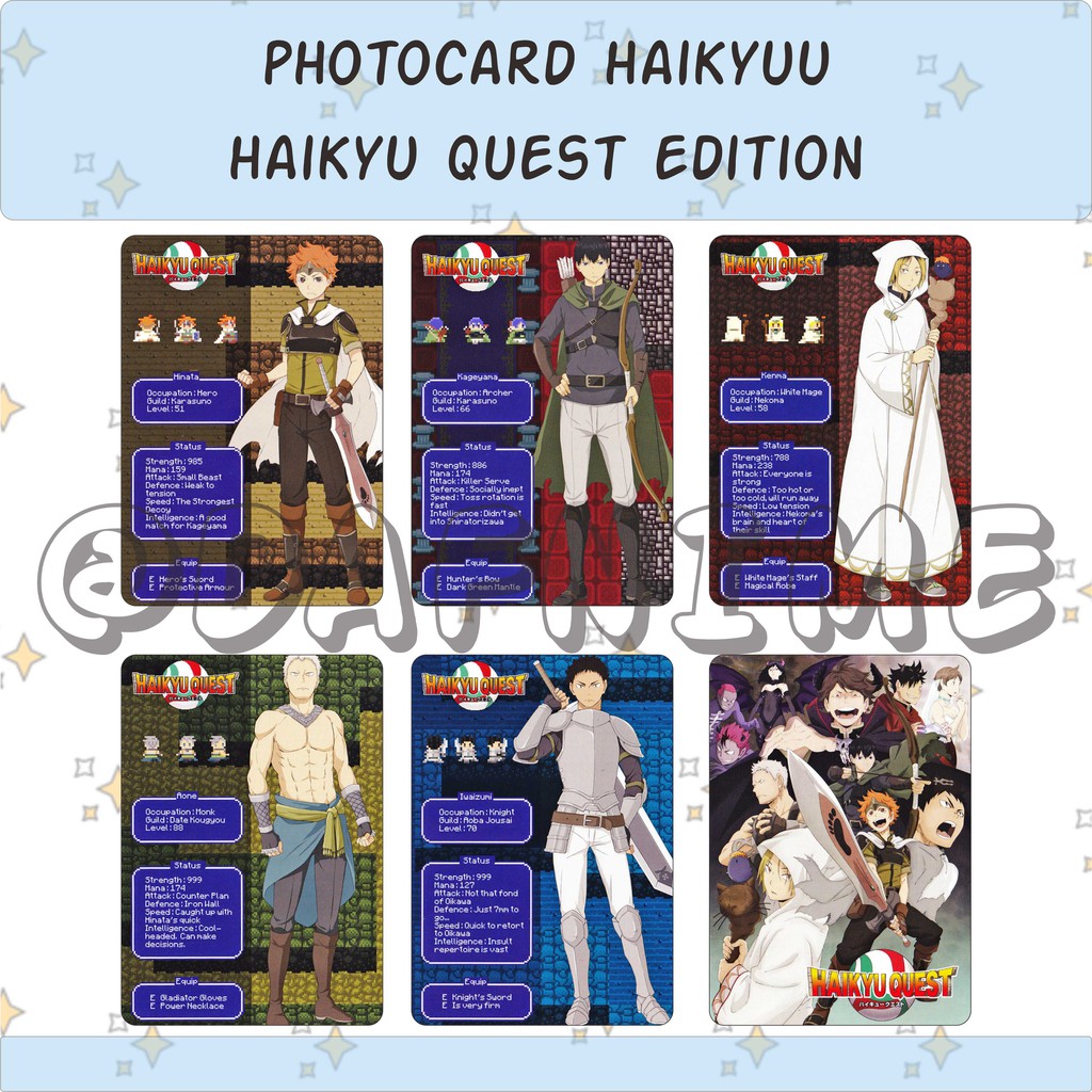 HAIKYUU QUEST EDITION PHOTOCARD ANIME