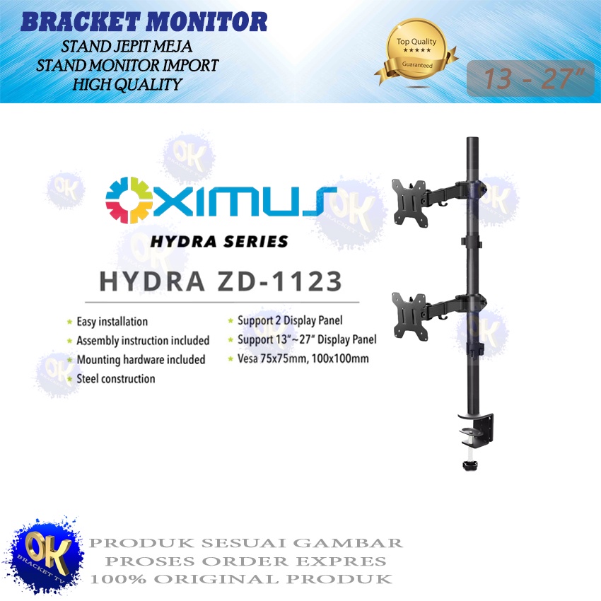 BRACKET TV LCD MONITOR 13&quot;-27&quot; OXIMUS HYDRA ZD1123 TILT SWIVEL ROTATE