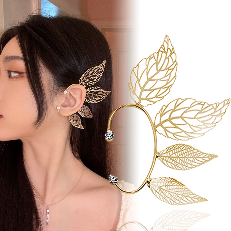 Anting Kait Tanpa Tindik Bentuk Bunga Bahan Alloy Gaya China Korea Untuk Wanita