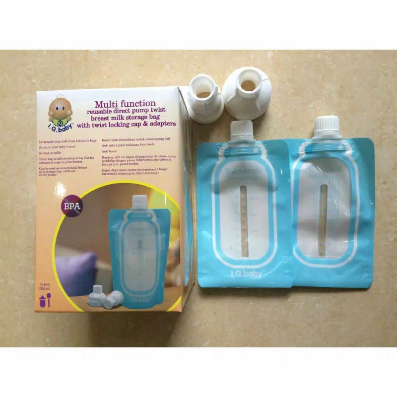 IQ Baby Breast milk storage bag with twist locking cap