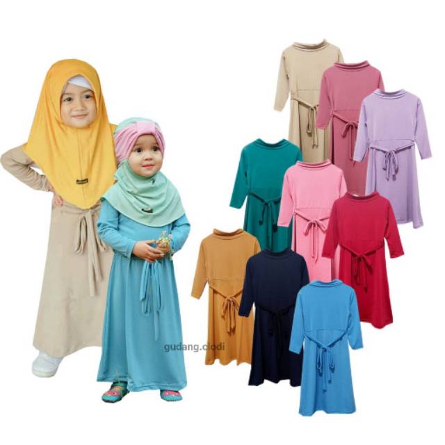 Gamis misha 1-10tahun GUDANG.CLODI gamis anak polos