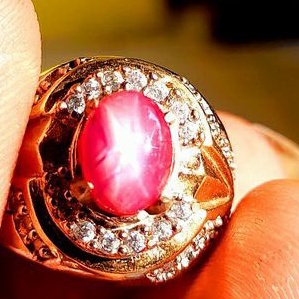 Cincin Batu Akik Permata Ruby Burma Star Top Super