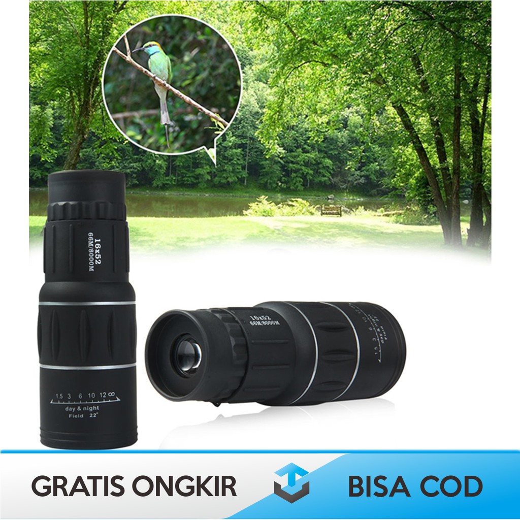 TEROPONG MONOCULAR JARAK JAUH MALAM 66M 8000M TAFFSPORT ORIGINAL - MONOCULAR TELESKOP JARAK JAUH